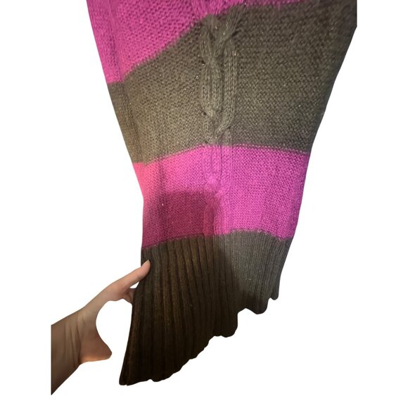 Arizona Womens Knit Sweater Y2K Style Pink & Brown Striped Long Sleeve S - Picture 5 of 5